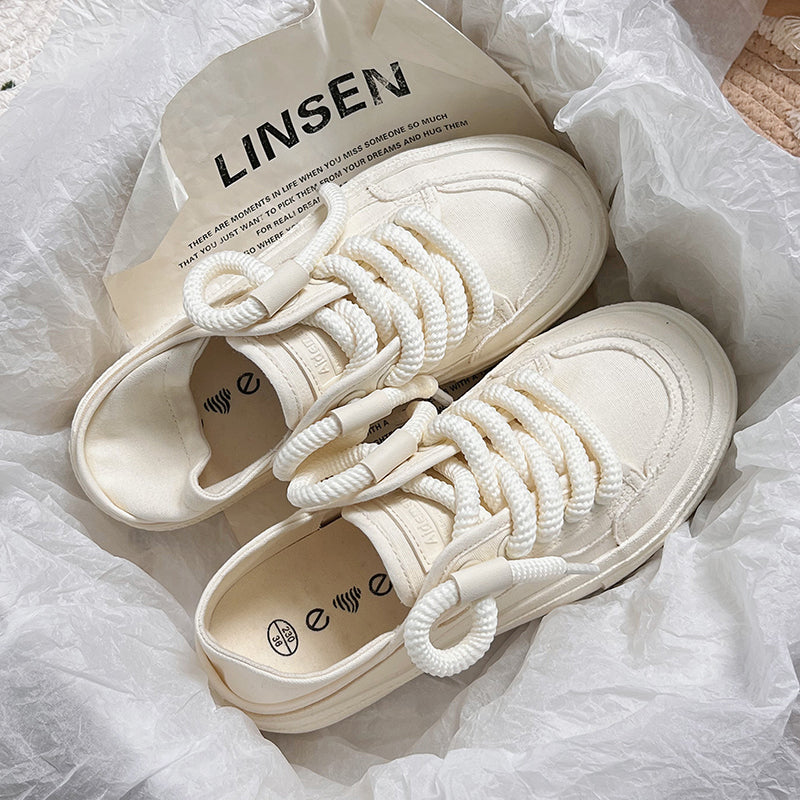 Damen Komfortable Sneakers aus robustem Canvas mit dickem Sohlenprofil R&B