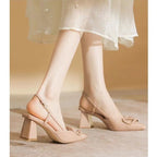 Damen Slingback Pumps mit dekorativen Metallakzenten und komfortablem Blockabsatz R&B