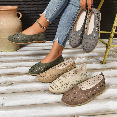 Damen Komfortable Ballerinas mit filigranem Schnitt R&B