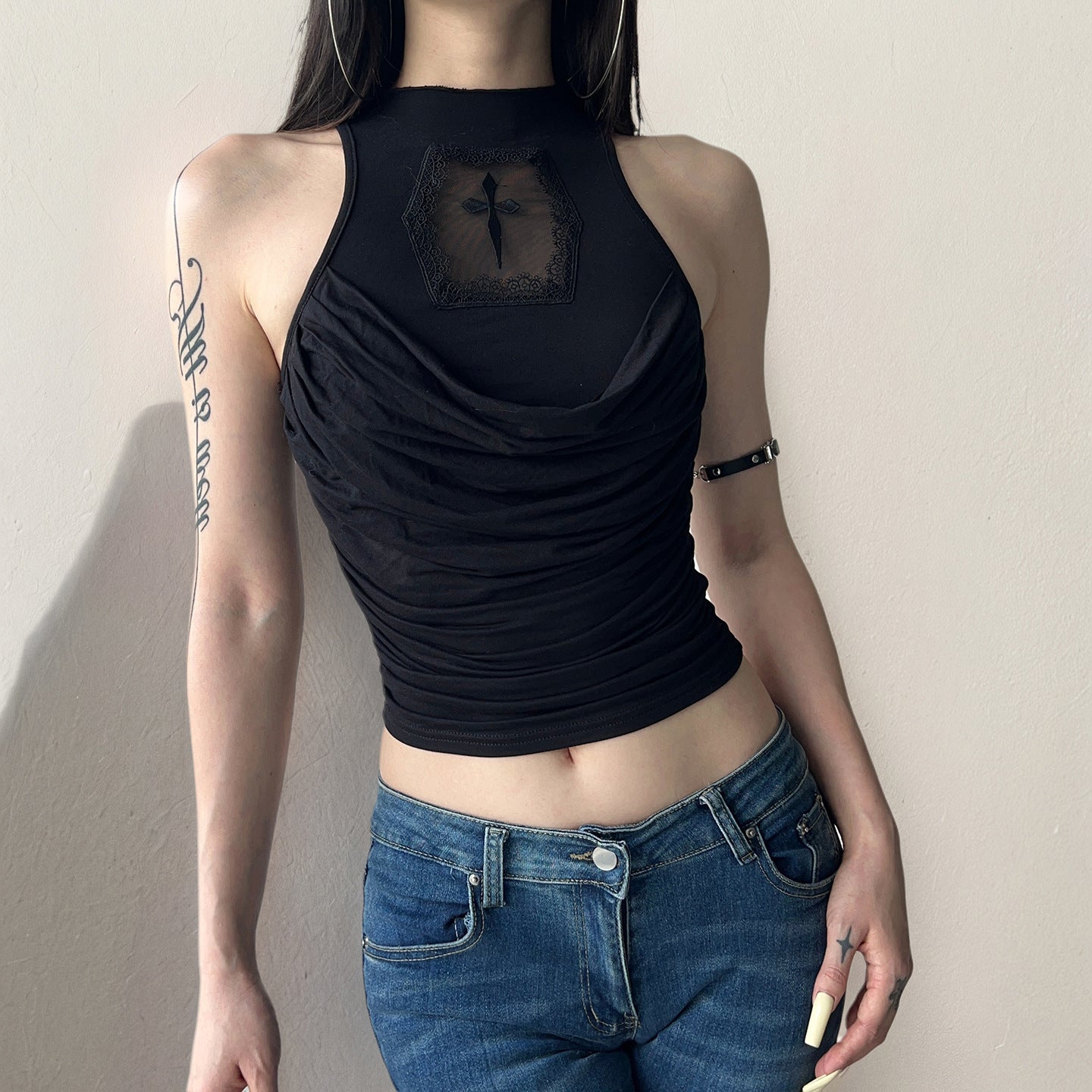 Damen elegantes Tanktop mit verspieltem Rückendetail R&B
