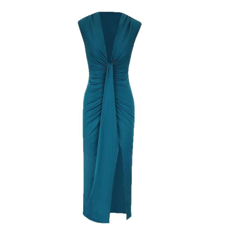 Damen Maxikleid mit elegantem Drapé R&B