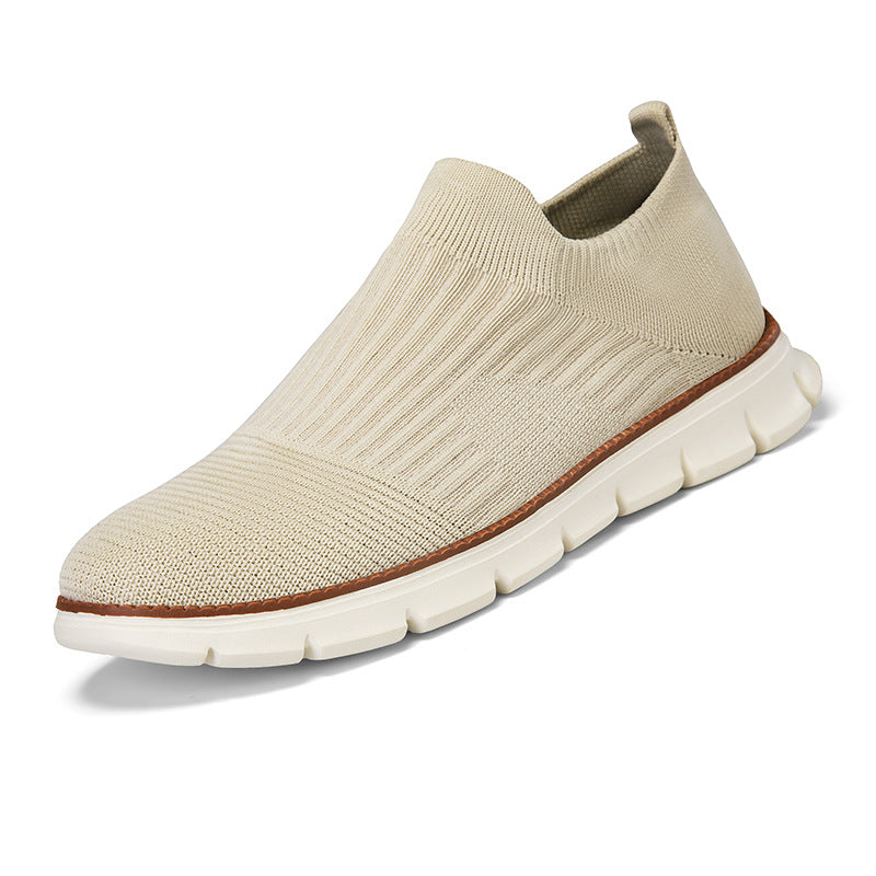 Damen Sportliche Slip-On Sneakers mit flexiblem Strick-Obermaterial