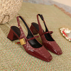 Damen Slingback-Pumps mit strukturiertem Obermaterial