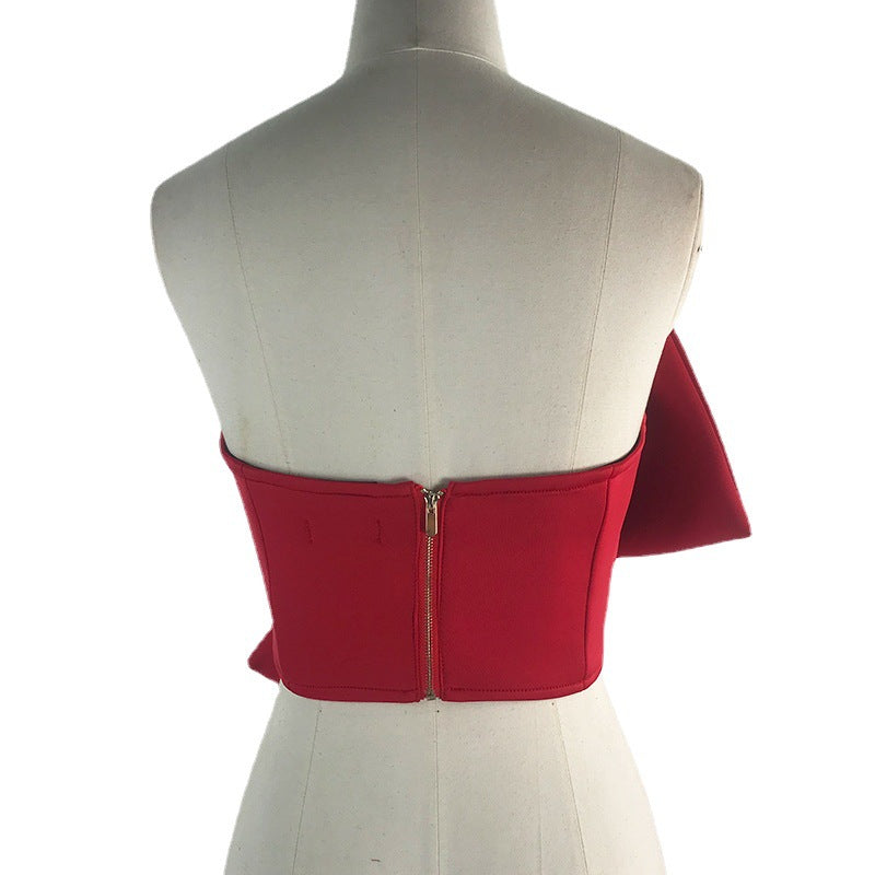 Damen Crop-Top mit voluminösem Schleifen-Design R&B