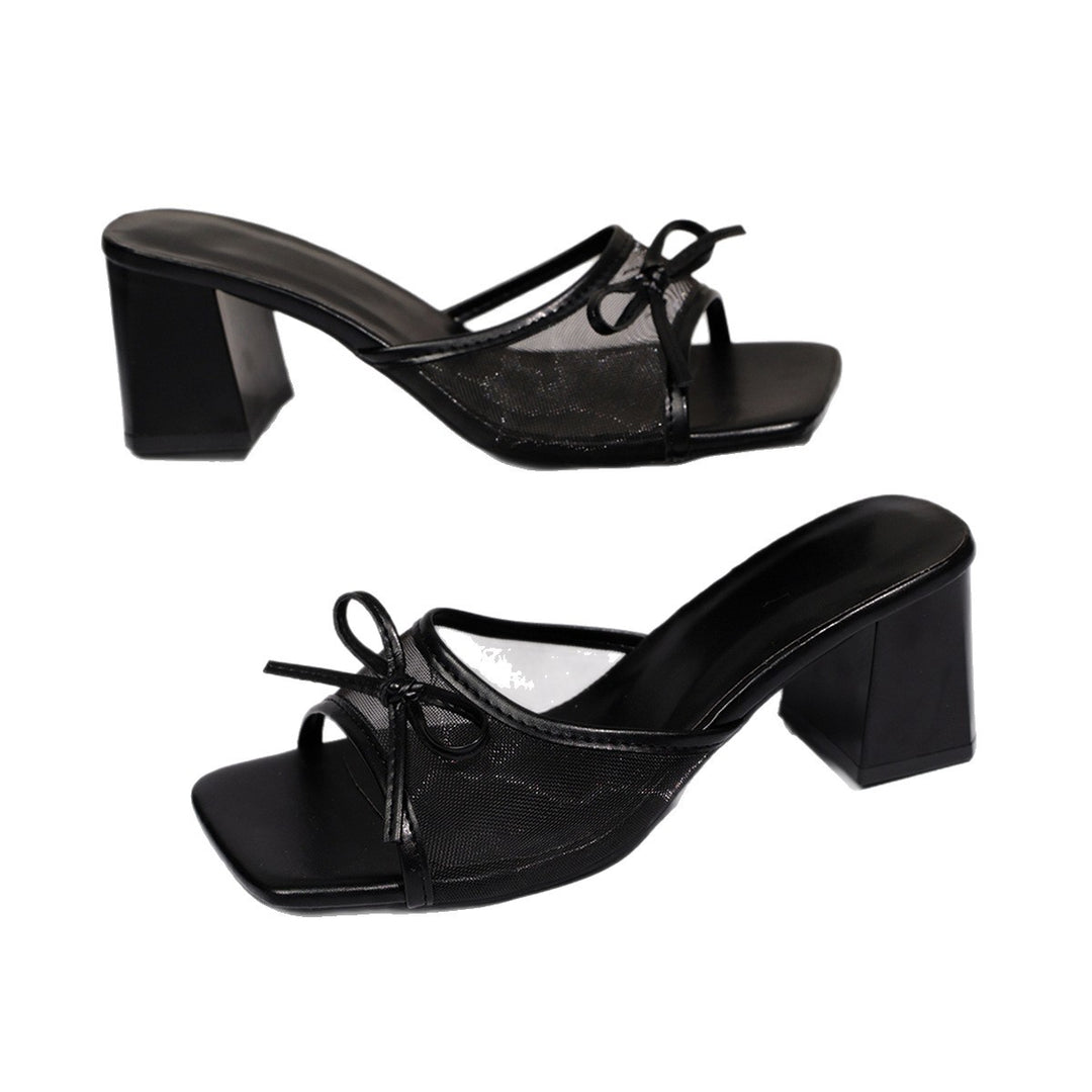 Damen Slingback Sandalen mit Mesh-Obermaterial und Blockabsatz R&B