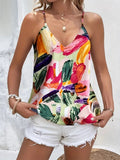Damen Chice Spaghetti-Top mit farbenfrohem Pinselstrich-Design R&B