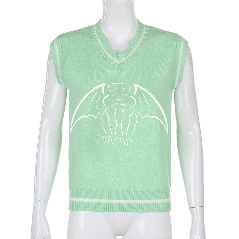 Damen Strickweste mit beeindruckendem Gothic-Motiv R&B