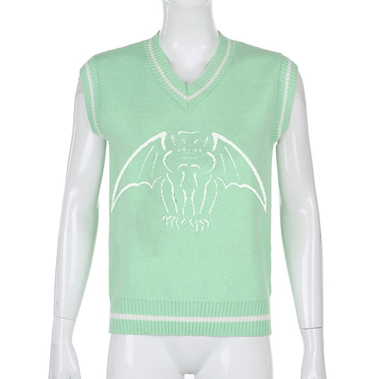 Damen Strickweste mit beeindruckendem Gothic-Motiv R&B
