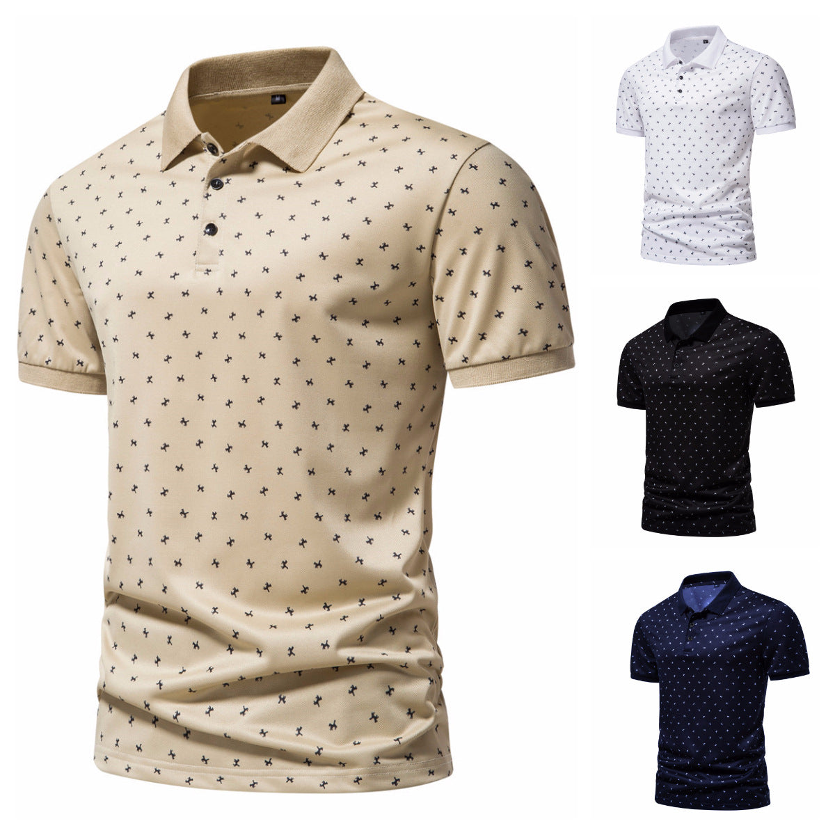 Herren Poloshirt mit modernem Muster und atmungsaktiven Eigenschaften