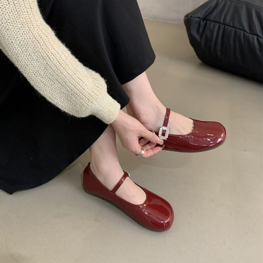Damen Ballerinas mit eleganter Riemchenverzierung und funkelndem Schmuckdetail R&B