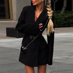 Damen elegante Blazerjacke mit Gürtel R&B