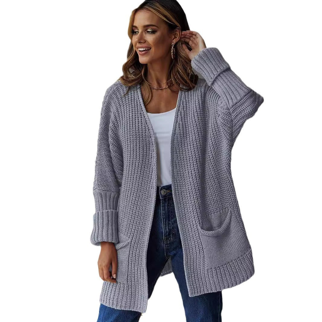 Damen Großer Strickcardigan mit definiertem Rippendesign und praktischen Taschen R&B