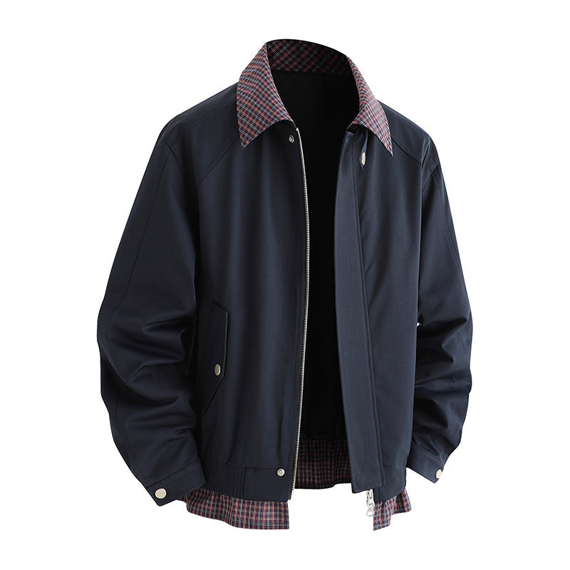 Herren modische Übergangsjacke mit stilvollem karierten Innenfutter R&B