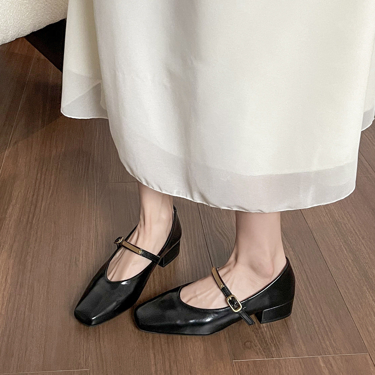Damen elegante Mary-Jane Schuh mit verstellbarem Riemen