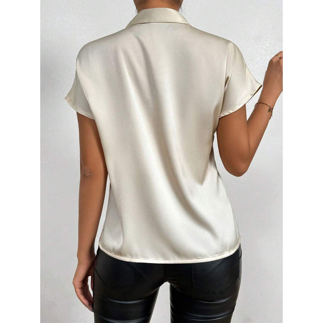 Damen Satin-Top mit eleganter Schleife R&B