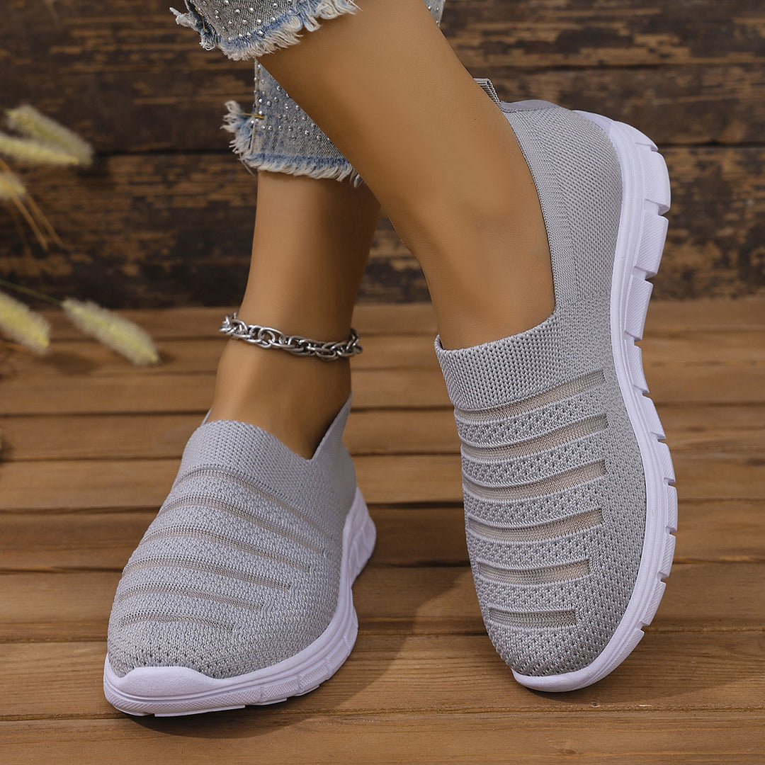 Damen Atmungsaktive Slip-On Sneakers mit elastischem Riemendesign R&B