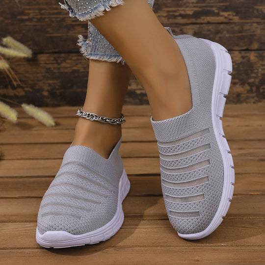 Damen Atmungsaktive Slip-On Sneakers mit elastischem Riemendesign R&B