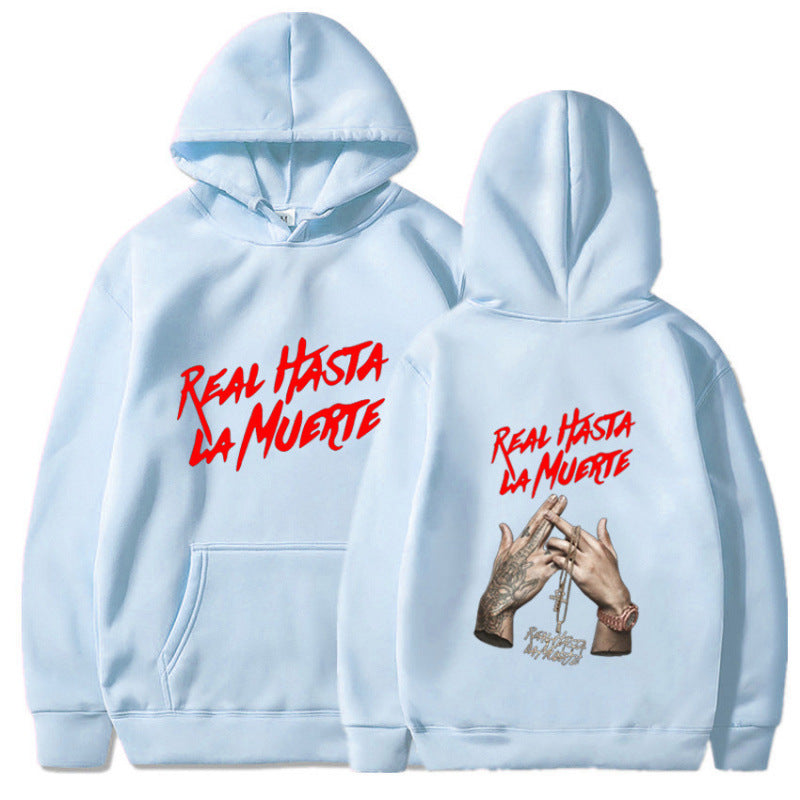 Damen Kapuzensweater mit auffälligem Schriftzug in urbanem Stil R&B