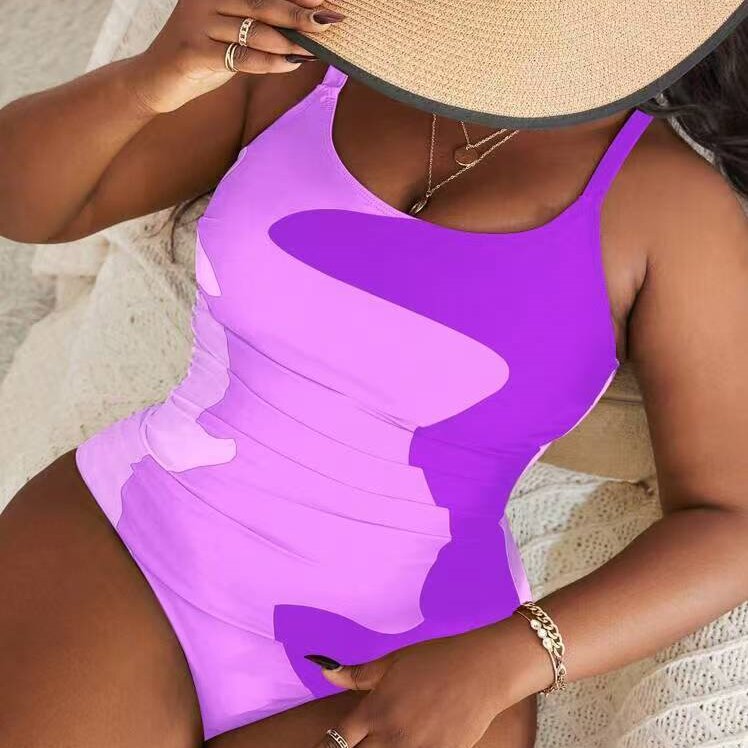 Damen Einteiler Badeanzug mit modernem Camouflage-Design R&B