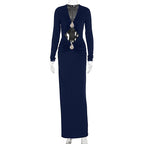 Damen Glamouröses Abendkleid mit raffinierten Cut-Outs und funkelnden Details R&B
