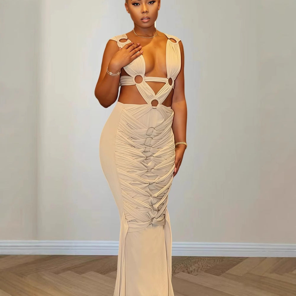 Damen Etuikleid mit raffinierten Cut-Out-Details und schimmerndem Finish R&B