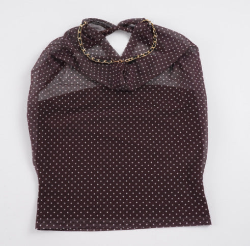 Damen Halteroberteil mit drapiertem Design und feinem Punkte-Muster R&B