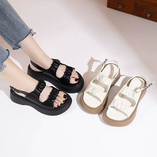 Damen trendige Sandalen mit elastischem Riemchen-Design und komfortabler Sohle R&B