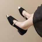 Damen Ballerinas mit modischem Riemchen und eleganter Metallspitze