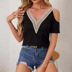 Damen Spitzen-Design Oberteil R&B