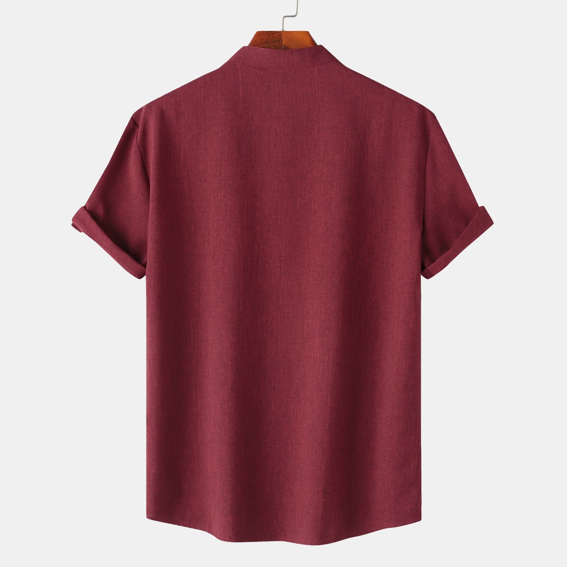 Herren Kurzarm-Hemd mit innovativem Henley-Kragen und lässigem Design