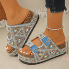 Damen Glamouröse Sandalen mit funkelnden Strasssteinen und bequemer Sohle