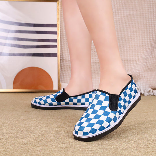 Damen Bequeme Slip-On Schuhe mit kariertem Design R&B