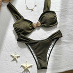 Damen Glitzernder Bikini mit dekorativem Muschel-Detail R&B