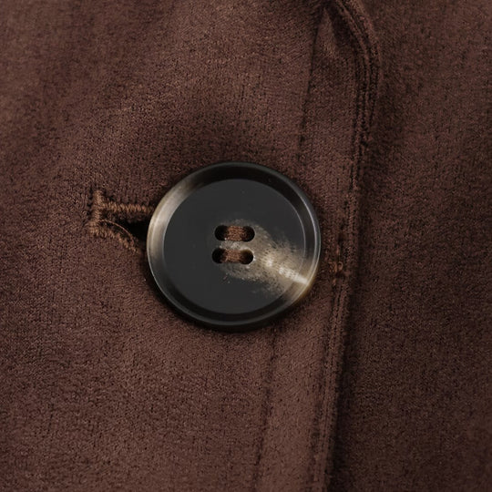 Damen elegante Suede Blazerjacke mit Taillengürtel R&B