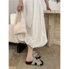 Damen trendige Slipper mit glitzernden Riemen R&B