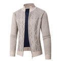 Herren Strickjacke mit eleganten Mustern und modernem Stehkragen R&B