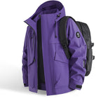 Herren technische Allwetterjacke mit praktischen Taschen und verstellbarem Kragen R&B