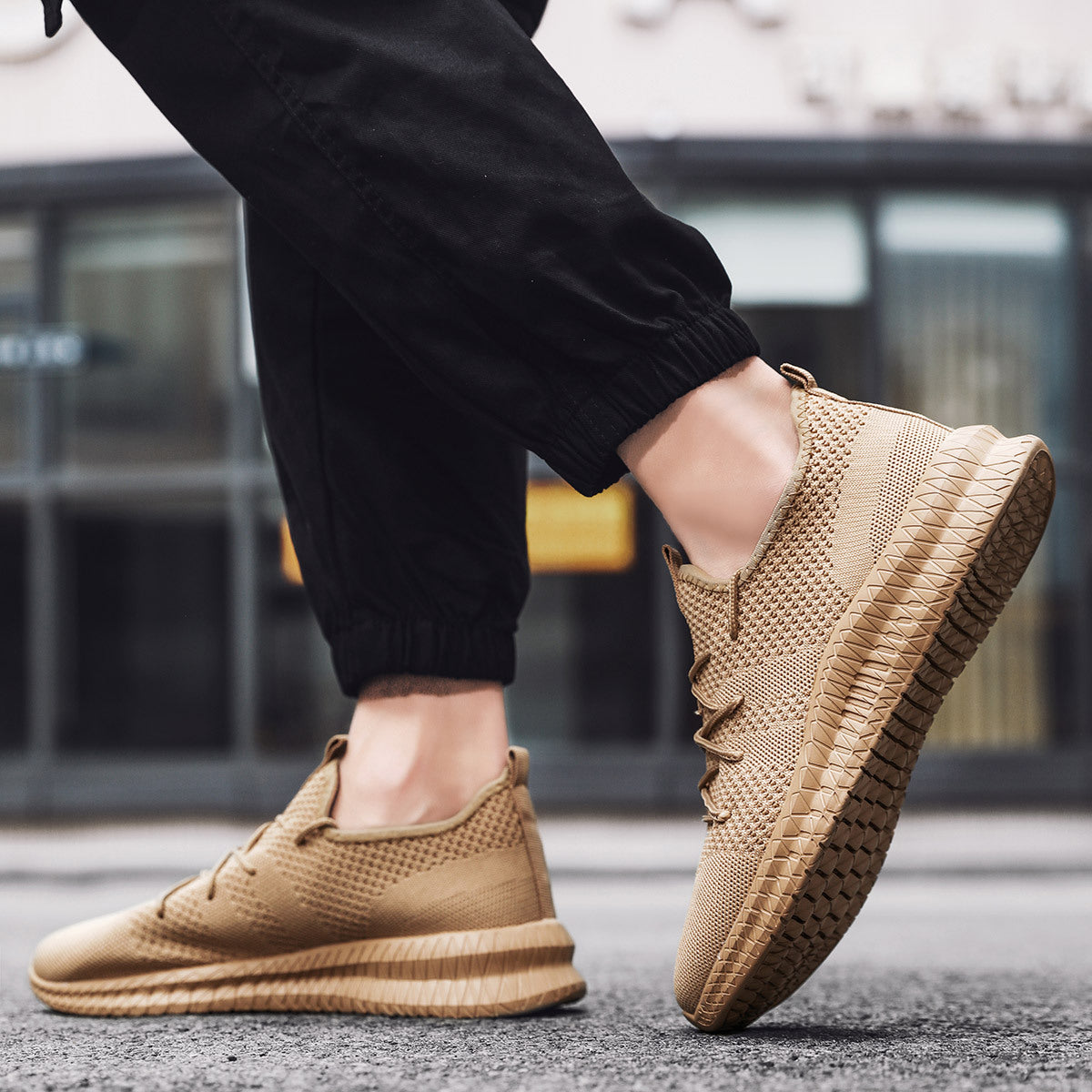 Damen Atmungsaktive Laufsneaker mit flexiblem Strickdesign R&B