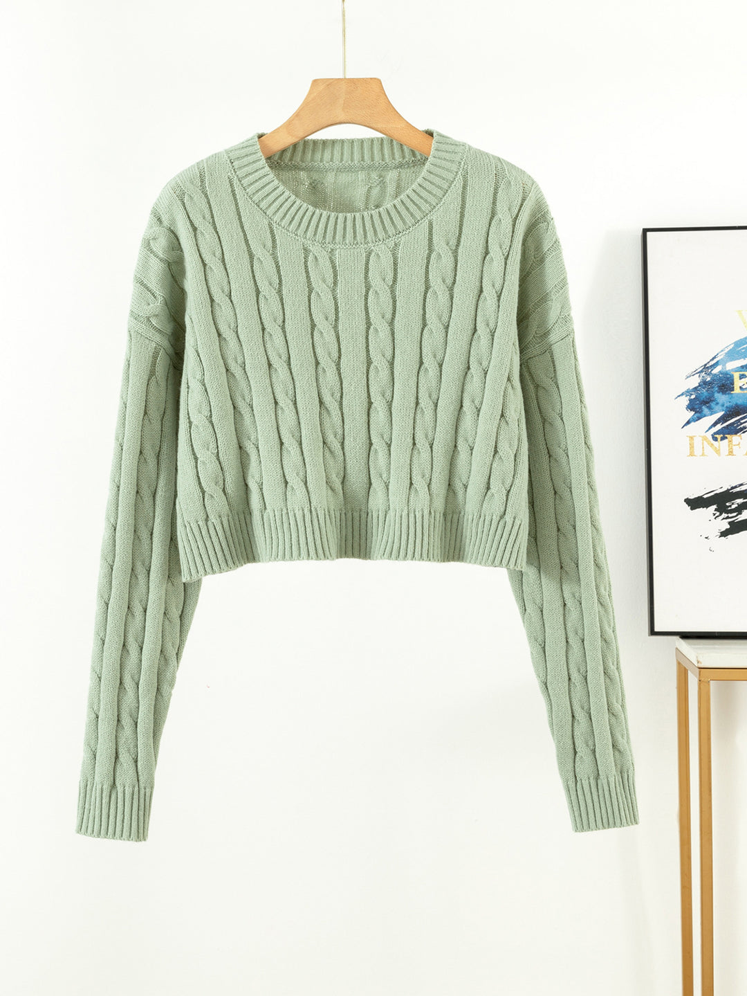 Damen Kurzgeschnittener Strickpullover R&B