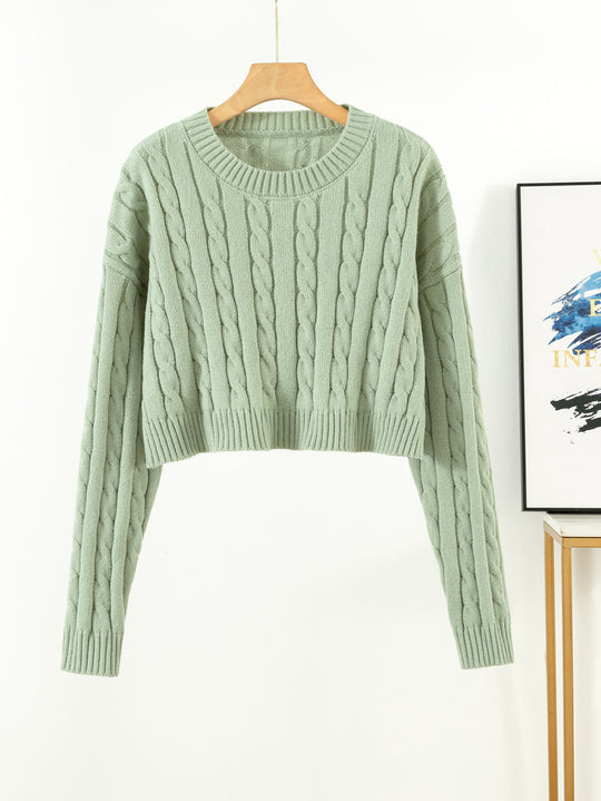 Damen Kurzgeschnittener Strickpullover R&B