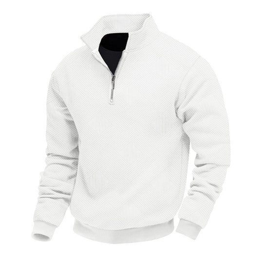 Herren modischer Stehkragenpullover mit strukturiertem Material R&B