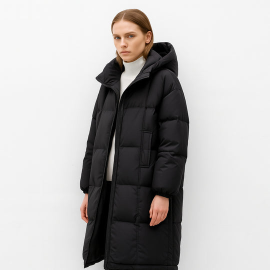 Damen Wintersteppmantel mit Kapuze und praktischen Reißverschlusstaschen R&B
