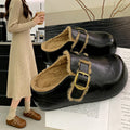Damen Clogs mit hochwertigem Fellfutter und modischem Schnallenverschluss R&B
