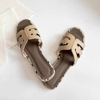Damen Komfortable Slippers mit dekorativem Riemen und hochwertiger Sohle