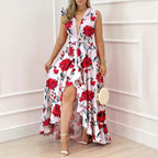 Damen Maxikleid mit floralem Schnitt R&B