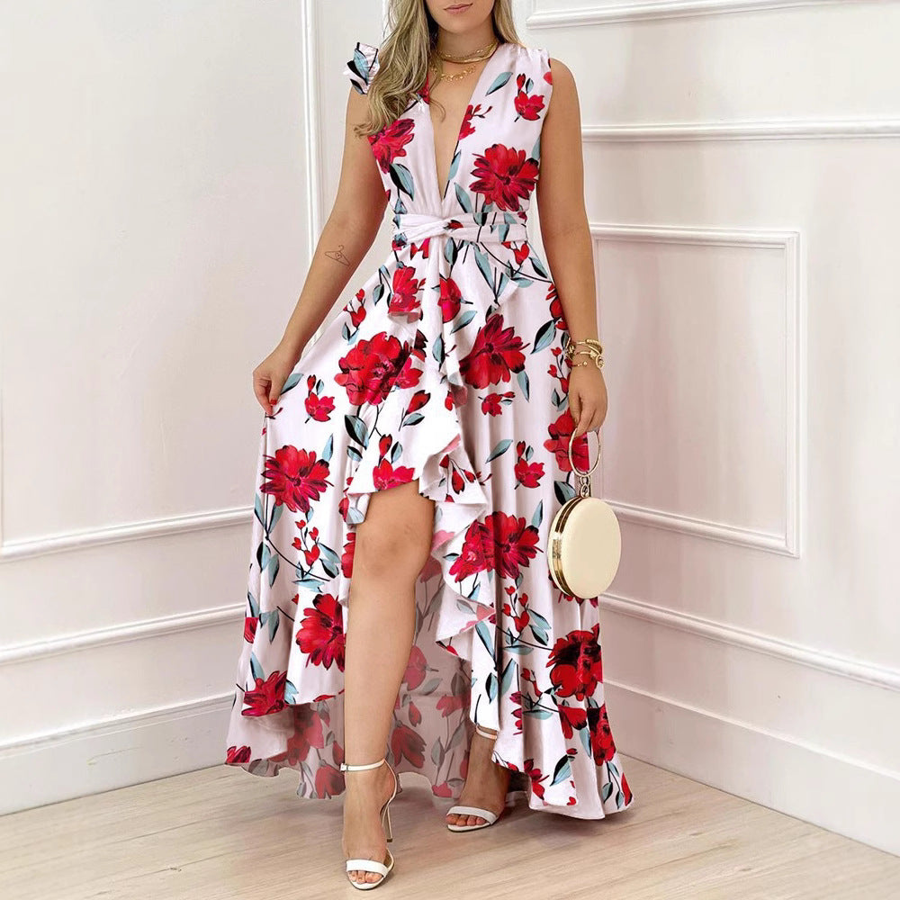 Damen Maxikleid mit floralem Schnitt R&B