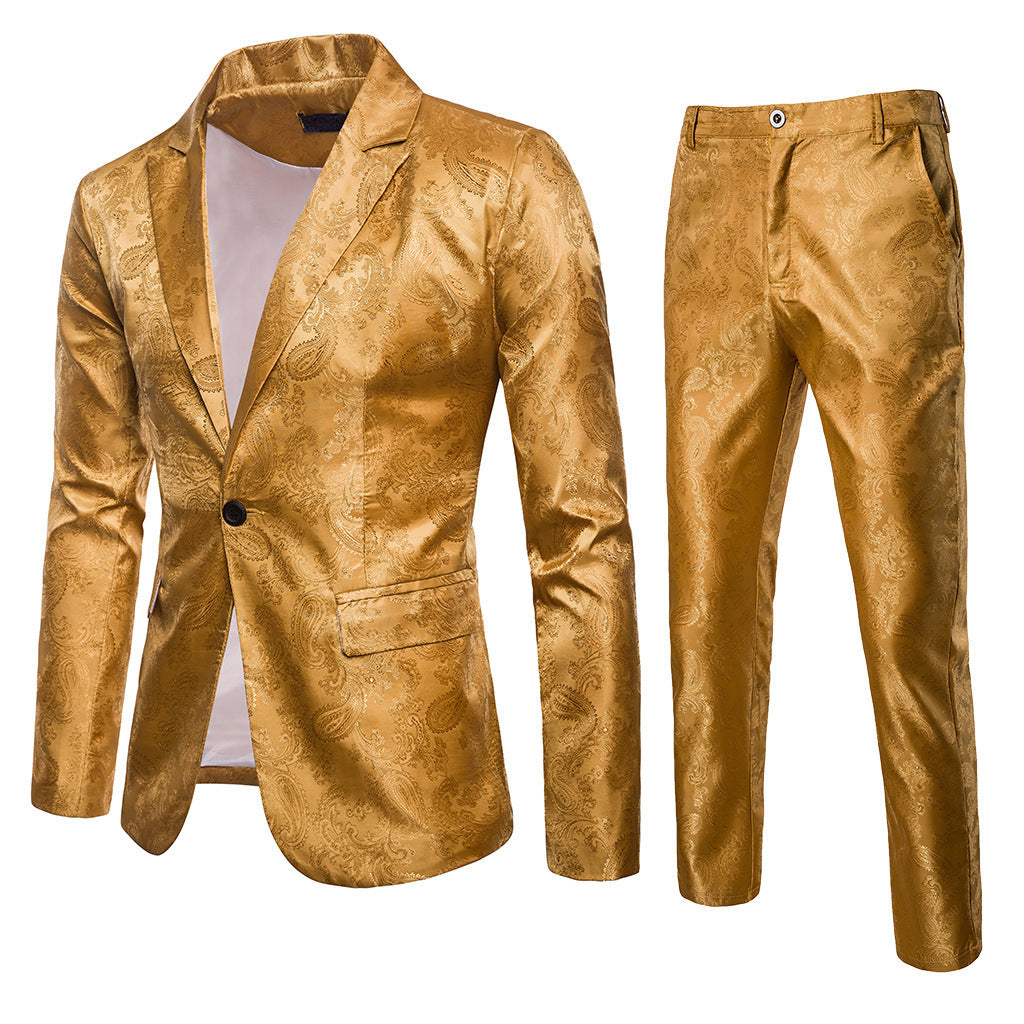 Herren elegantes Anzug-Set mit feinem Paisleymuster R&B
