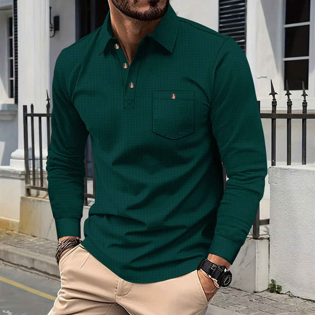 Herren Langarm Polohemd R&B