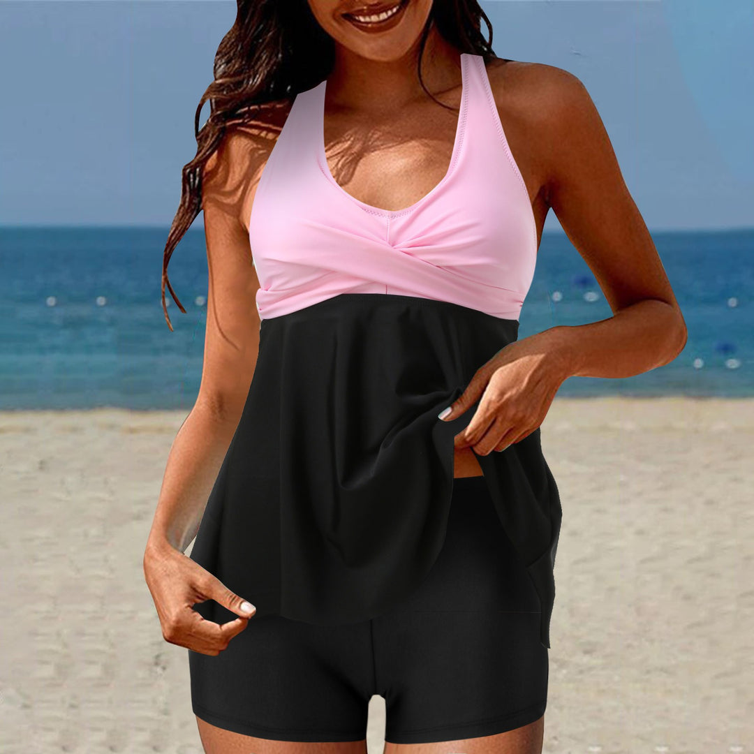 Damen Tankini-Set mit Hohe Taille und Sportlichem Flair R&B