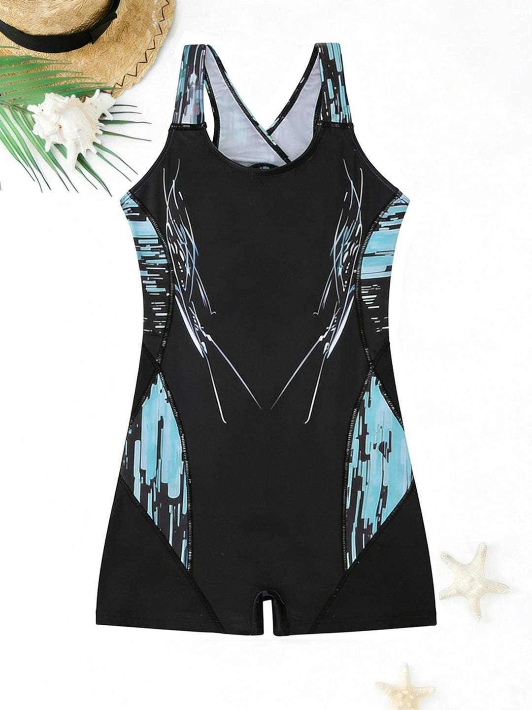 Damen Sportlicher Schwimmanzug mit ergonomischem Schnitt und buntem Design R&B